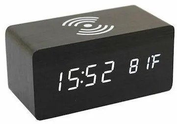 Ψηφιακό Ρολόι Επιτραπέζιο με Ξυπνητήρι Wireless Charging