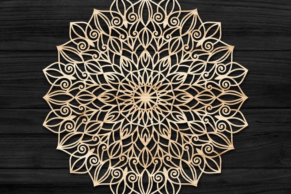 Σετ των 2 Intra απο ξύλο plywood 3mm-4mm πάχος 3D Mandala για το Cricu Δίασταση 30x30 cm INTRAFABR-74280145