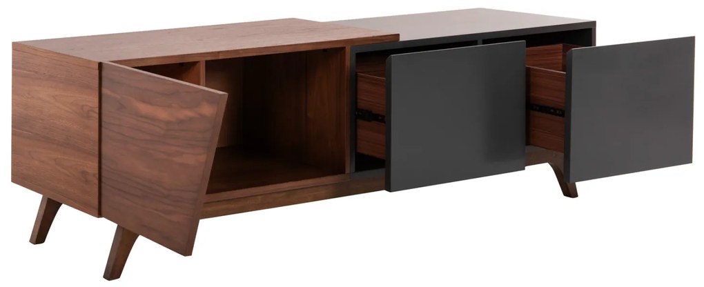 ΕΠΙΠΛΟ ΤΗΛΕΟΡΑΣΗΣ HUDSON HM9748 MDF ΚΑΠΛΑΜΑΣ ΚΑΡΥΔΙΑΣ ΚΑΡΥΔΙ&amp;ΣΚΟΥΡΟ ΓΚΡΙ 180x40x50Υ