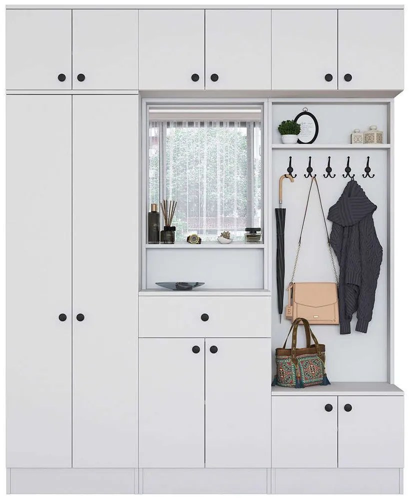 Έπιπλο Εισόδου 893RAN1722 179,4x35,5x226,4cm White Particle Board, Melamine