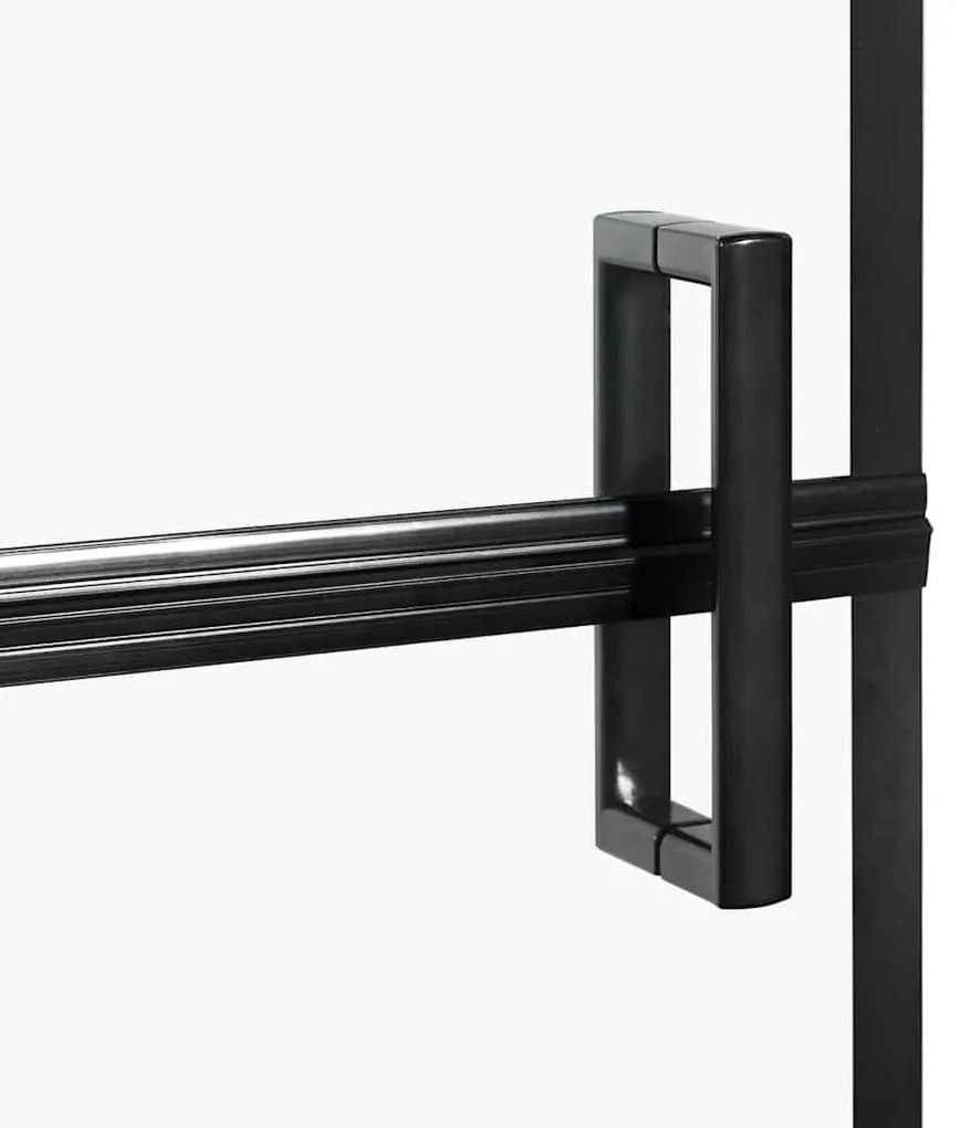 vidaXL Οθόνη ντους μπάνιου Μαύρο και Διαφανές 116 x 68 x 128 εκ.