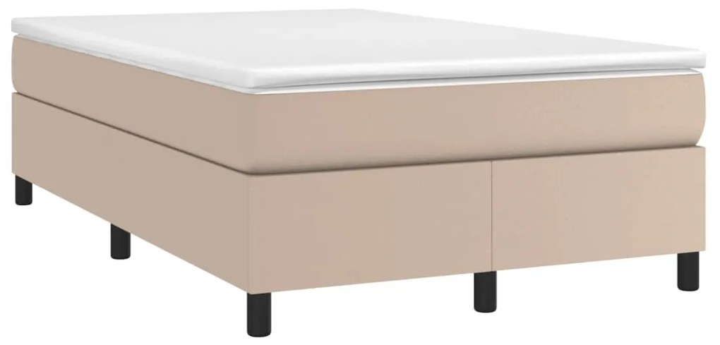 vidaXL Κρεβάτι Boxspring με Στρώμα Καπουτσίνο 120x200εκ.από Συνθ.Δέρμα