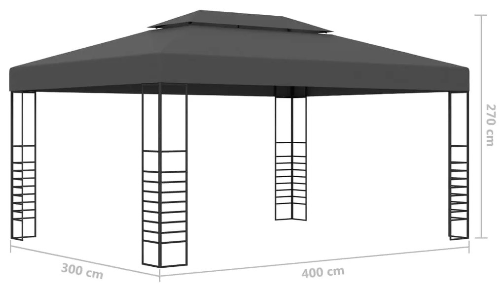 vidaXL Κιόσκι Ανθρακί 3 x 4 μ.