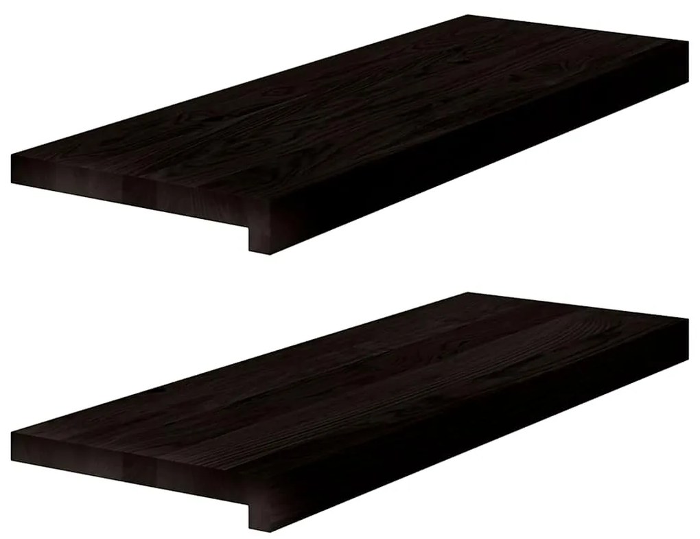 vidaXL Πέλματα Σκάλας 2 τεμάχια Σκούρο καφέ 70x30x2 cm μασίφ ξύλο δρυς