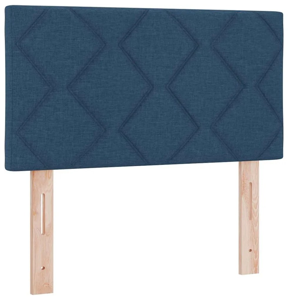 vidaXL Κρεβάτι box spring με στρώμα με στρώμα Μπλε 80 x 200 cm ύφασμα