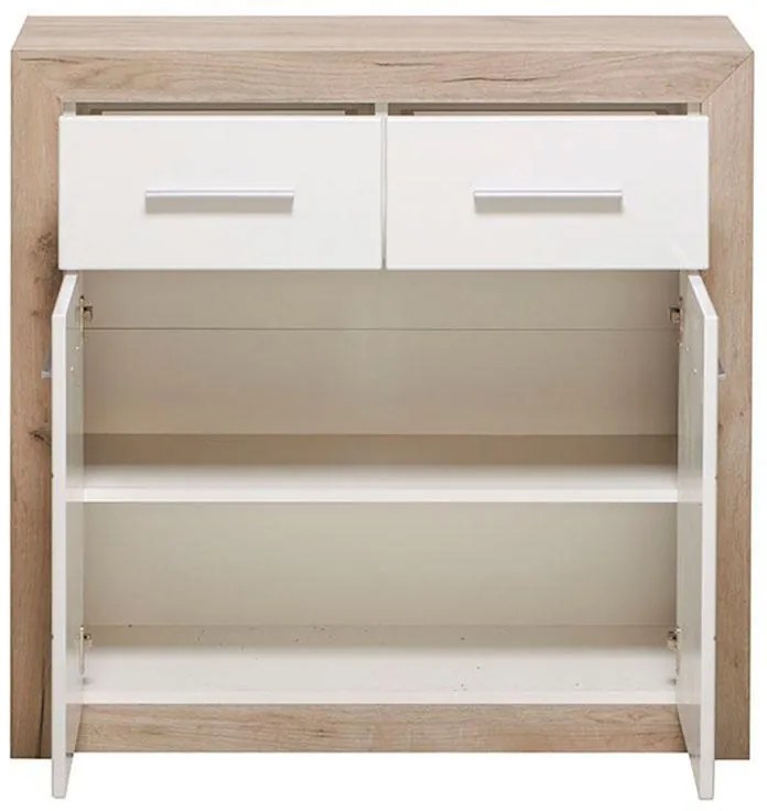 Κομότα - Μπουφές Etna 2K2F Γκρί Δρύς - Λευκή Λάκα 93x35x90.5 εκ. 93x35x90.5 εκ.