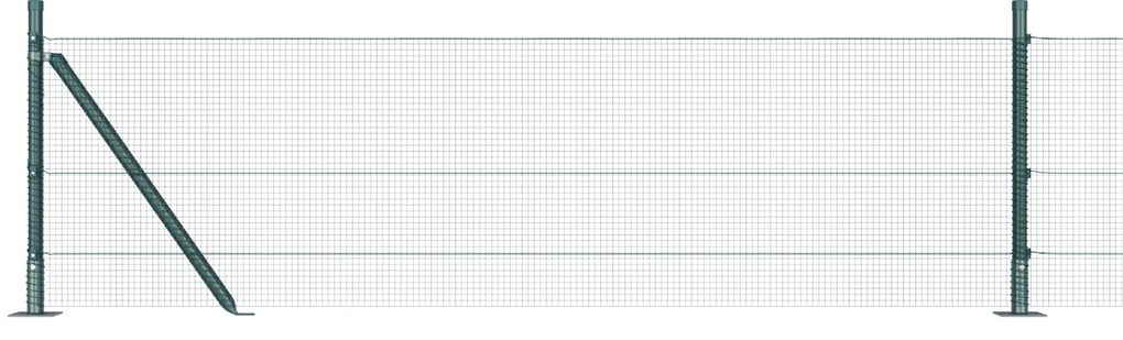 vidaXL Συρματόπλεγμά με 13 Φλαντζίτσες Πράσινο 0.4x25 m Χάλυβα