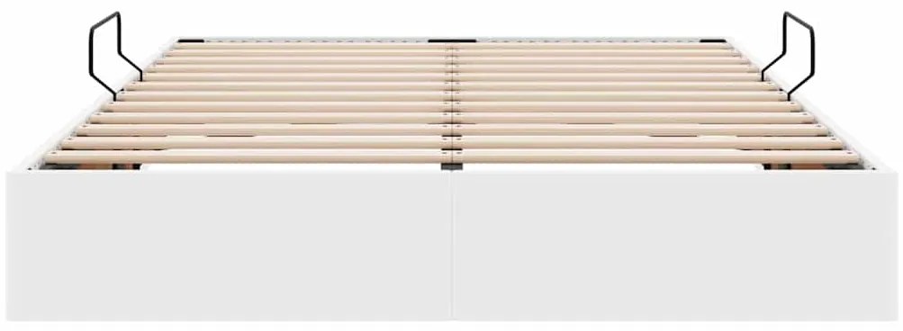 vidaXL Κρεβάτι Αποθήκης Καθαρό Λευκό 140 x 190 cm Τεχνητό δέρμα