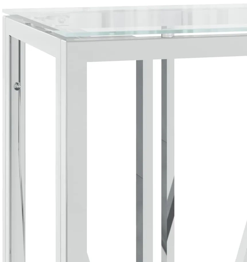 vidaXL Τραπέζι Κονσόλα 110x30x70 εκ. από Ανοξείδωτο Ατσάλι και Γυαλί