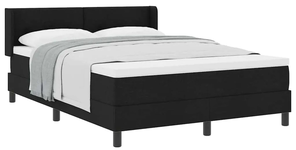 vidaXL Κρεβάτι box spring με στρώμα με στρώμα Μαύρο 160 x 200 cm