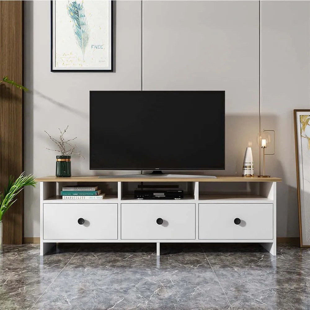 Έπιπλο Τηλεόρασης Oslo 382NRC1137 150x36x47cm White