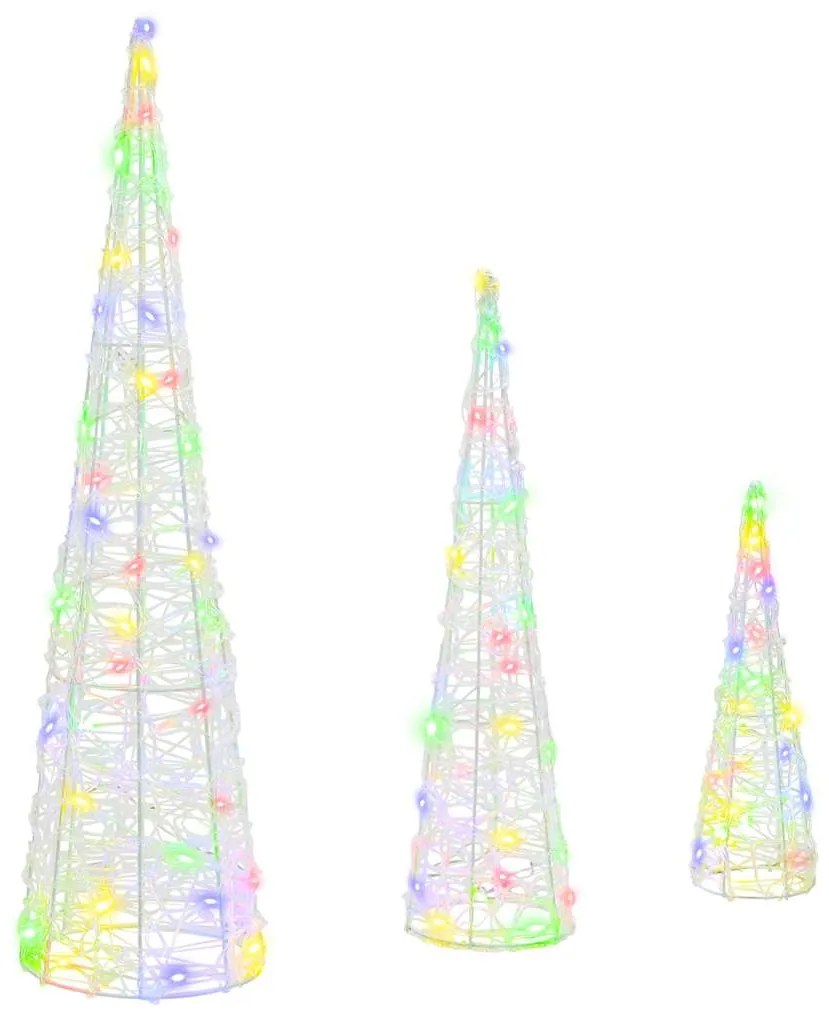 vidaXL Χριστουγεννιάτικο Δέντρο 3 pcs Πολύχρωμο 20 x 20 x 80 εκ