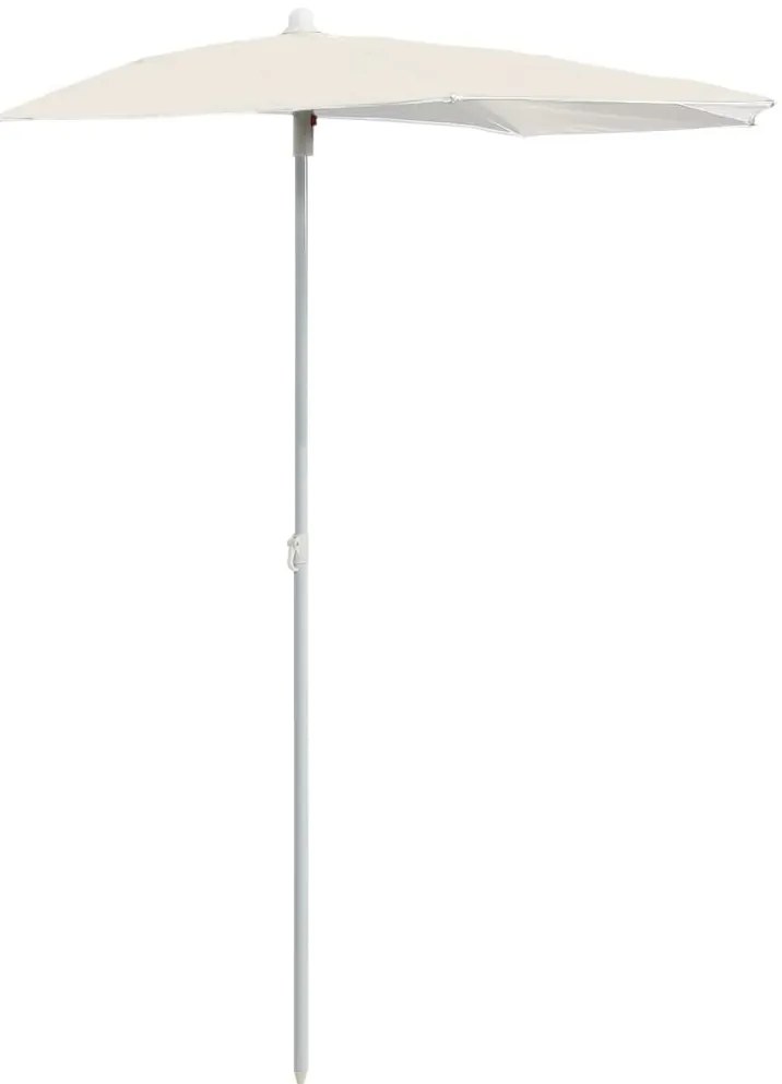 vidaXL Ομπρέλα Κήπου Μισή με Ιστό Χρ. Άμμου 180 x 90 εκ.