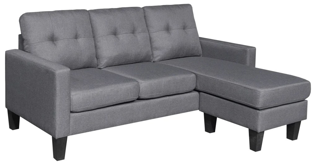 ΚΑΝΑΠΕΣ ΓΩΝΙΑ ΑΝΑΣΤΡΕΨΙΜΗ MEGGY HM3297.01 ΓΚΡΙ ΥΦΑΣΜΑ 184,5x129x86Yεκ.