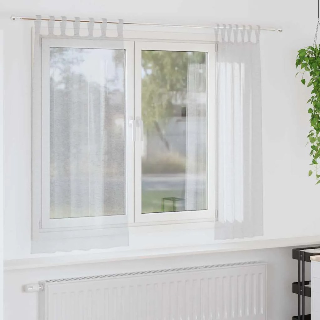 Κουρτίνα βυσσινί 2 pcs Ανοιχτό γκρι 175 x 140 εκ. Πολυεστέρας