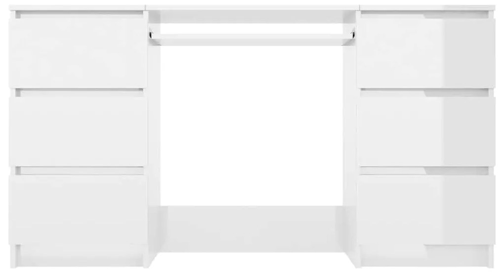 vidaXL Γραφείο Γυαλιστερό Λευκό 140 x 50 x 77 εκ. από Επεξ. Ξύλο