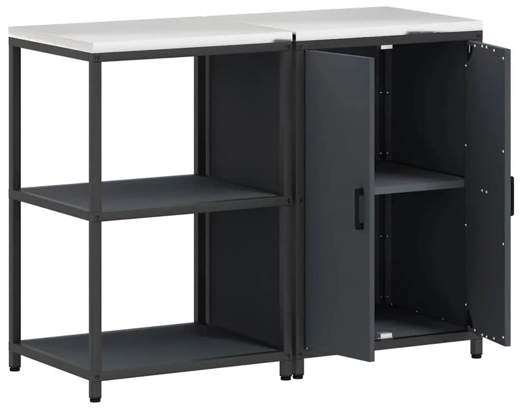 vidaXL Σετ Αποθήκευσης Κουζίνας 2 pcs Ανθρακί Ψυχρής έλασης χάλυβας