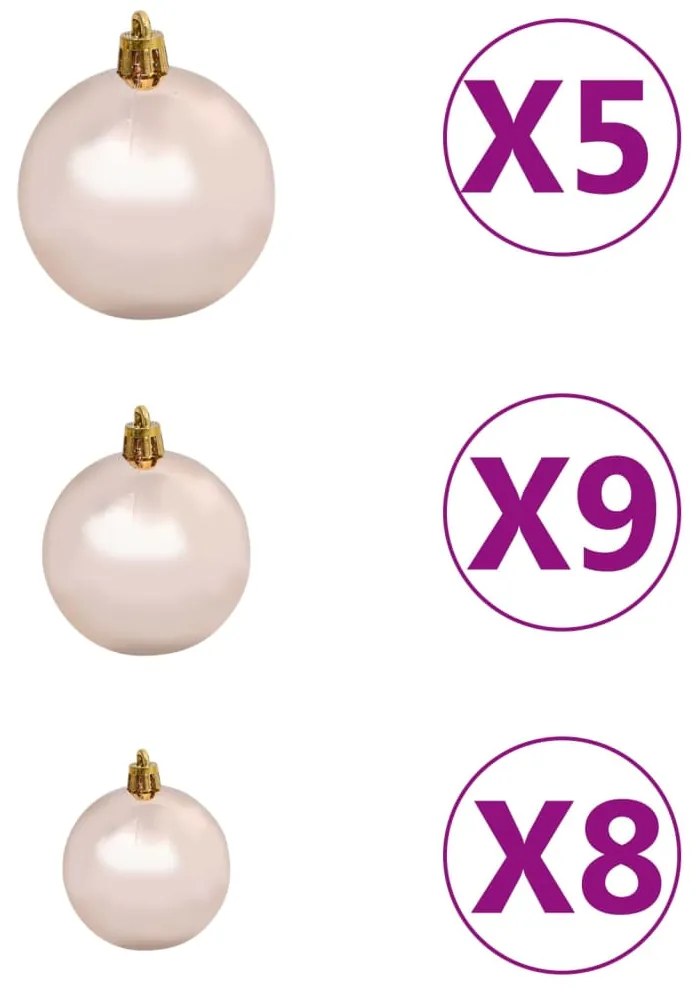 vidaXL Χριστουγεννιάτικο Δέντρο Τεχνητό με LED & Μπάλες Πράσινο 120 εκ
