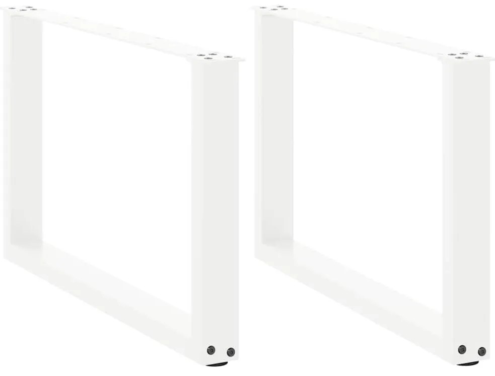 Πόδια Τραπεζιού Σαλονιού σε Σχήμα U 2 τεμ. Λευκά 70x(42-43) εκ. Ατσάλι