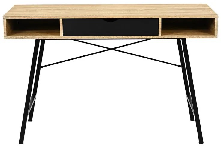 Γραφείο Yamin σε Oak με Μαύρο Μεταλλικό Πόδι 120x48x76 εκ. 120x48x76 εκ.