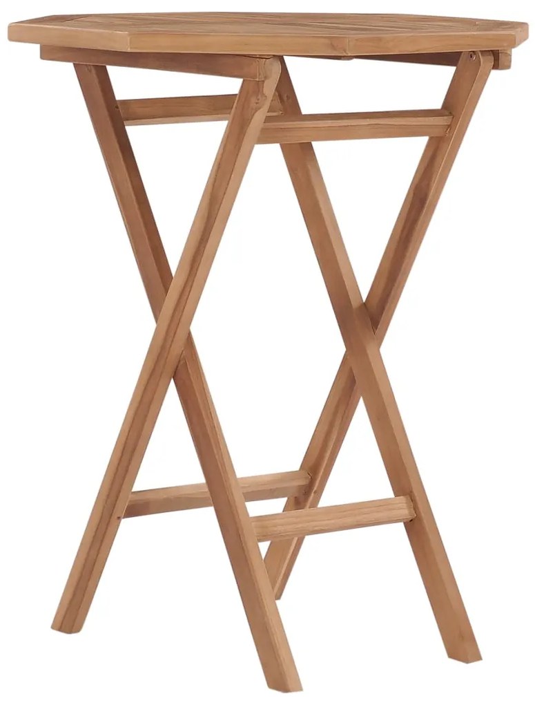 vidaXL Τραπέζι Κήπου Πτυσσόμενο 60 x 60 x 75 εκ. από Μασίφ Ξύλο Teak