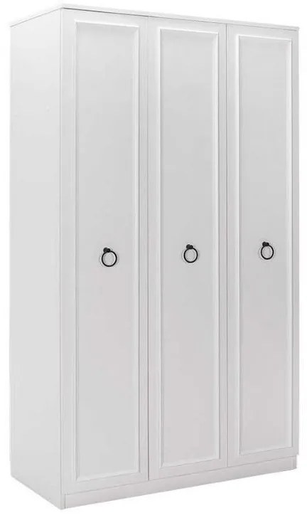 Megapap Ντουλάπα Ρούχων Hampton Τρίφυλλη Λευκό 103x52x185εκ.