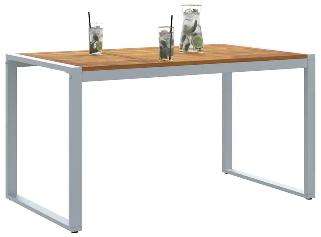 vidaXL Τραπέζι Κήπου για Φαγητό Γκρι 140 x 80 x 75 cm