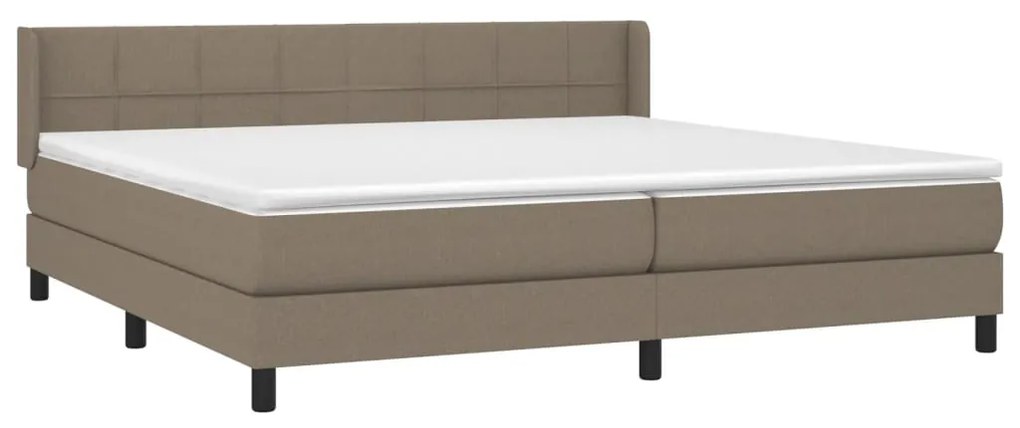 vidaXL Κρεβάτι Boxspring με Στρώμα Taupe 200x200 εκ. Υφασμάτινο