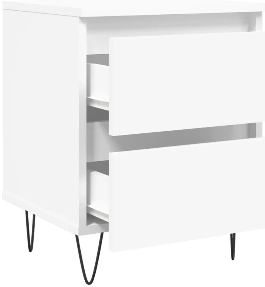 vidaXL Κομοδίνο Λευκό 40 x 35 x 50 εκ. από Επεξεργασμένο Ξύλο