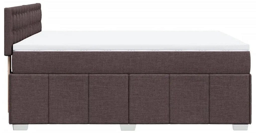 Κρεβάτι Boxspring με Στρώμα Σκούρο Καφέ 160x200 εκ Υφασμάτινο - Καφέ