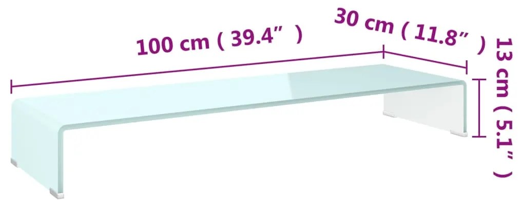 ΒΑΣΗ ΤΗΛΕΟΡΑΣΗΣ/ΟΘΟΝΗΣ ΛΕΥΚΗ 100 X 30 X 13 ΕΚ. ΓΥΑΛΙΝΗ 244147