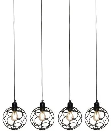 Κρεμαστό Φωτιστικό Οροφής 4xE27 Vintage Aline Homelighting -77-4071-Χρώμιο 77-4071