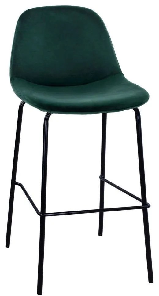 Σκαμπό Μπαρ Vincent HM9298.13 Μεσαίου Ύψους 47x51x96cm Green Βελούδο, Μέταλλο