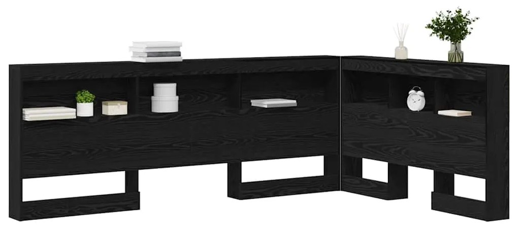 vidaXL Κεφαλάρι Αποθήκης με ράφι Μαύρη Οξυά 120 cm Επεξεργασμένο ξύλο