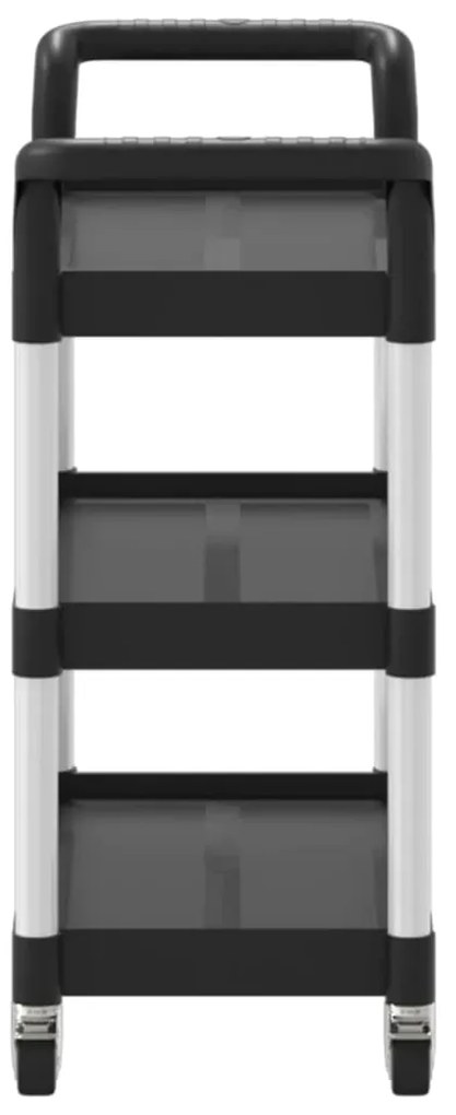 vidaXL Τροχήλατη Βάση 3 Επιπέδων Μαύρη 77 x 34 x 72 εκ. από Αλουμίνιο