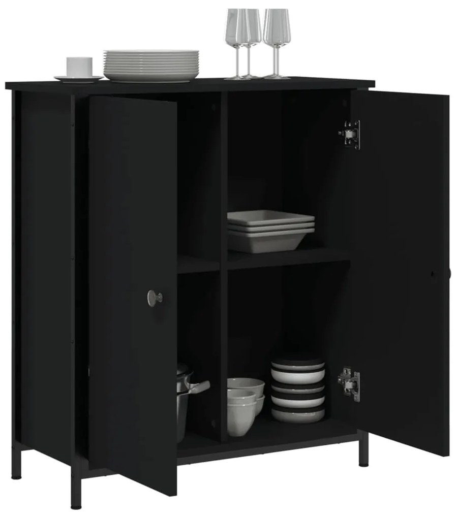 vidaXL Ντουλάπι Μαύρο 70 x 30 x 80 εκ. από Επεξεργασμένο Ξύλο