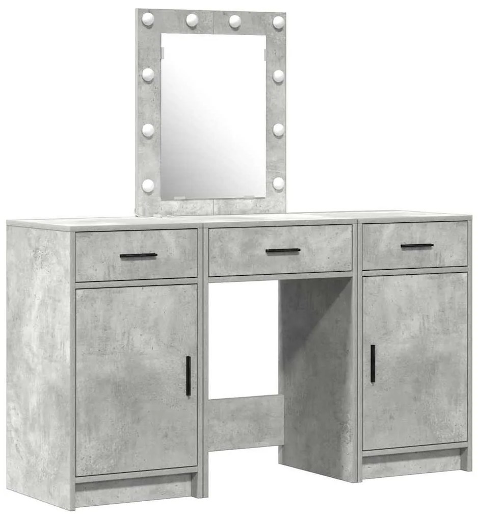 vidaXL Τραπέζι περιποίησης με συρτάρι 3 pcs Γκρι 50 x 41 x 135 εκ