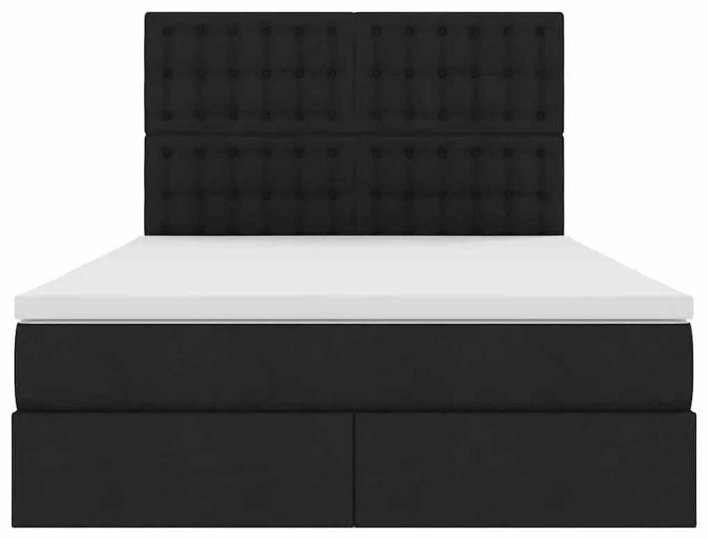 vidaXL Κρεβάτι με αποθηκευτικό χώρο και LED Μαύρο 140 x 200 cm
