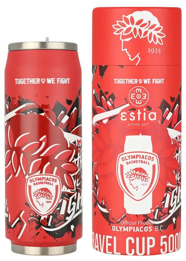 ESTIA ΘΕΡΜΟΣ TRAVEL CUP OLYMPIACOS BC EDITION TOGETHER WE FIGHT 500ml 00-27100