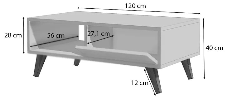 Τραπεζάκι σαλονιού Aster Megapap από μελαμίνη χρώμα sonoma 120x56x40εκ. - GP028-0039,1 - GP028-0039,1