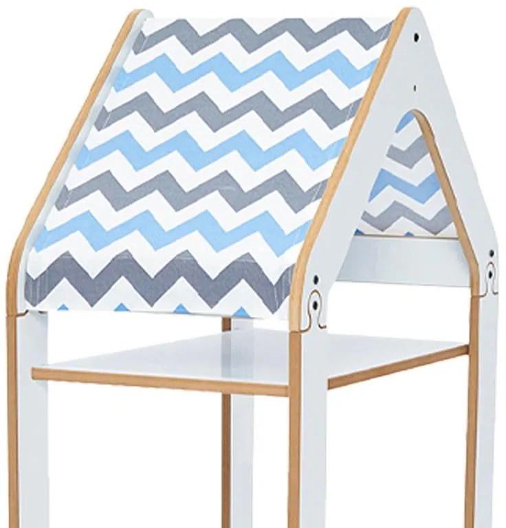 Ραφιέρα Montessori Zoilen I λευκό-μπλε mdf 50x30x100εκ 50x30x100 εκ.