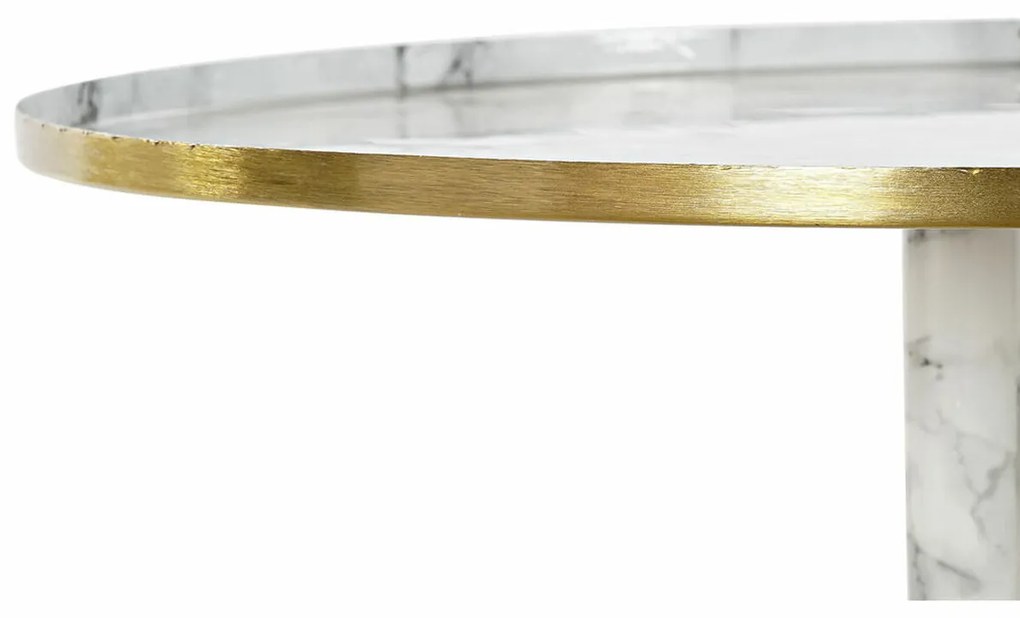 Βοηθητικό Τραπεζάκι DKD Home Decor Λευκό Χρυσό 51 x 51 x 51 cm