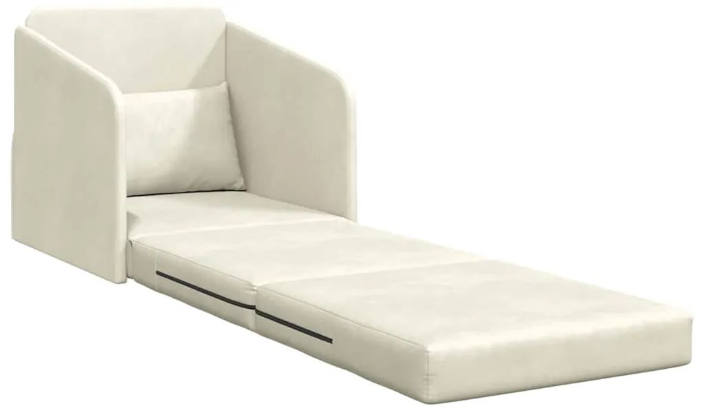 vidaXL Κρεβάτι καναπές Κρεμ 65 x 80 x 83 εκ. Βελούδο
