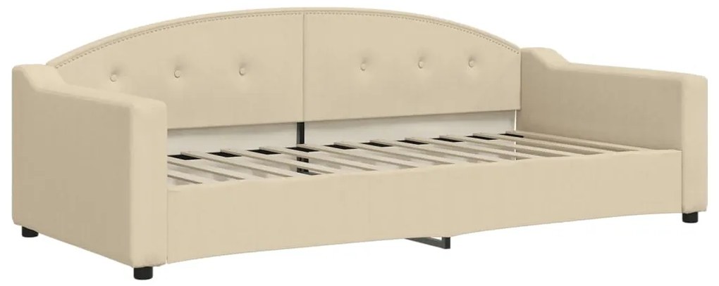 vidaXL Καναπές Κρεβάτι με Στρώμα Κρεμ 90 x 200 εκ. Υφασμάτινο