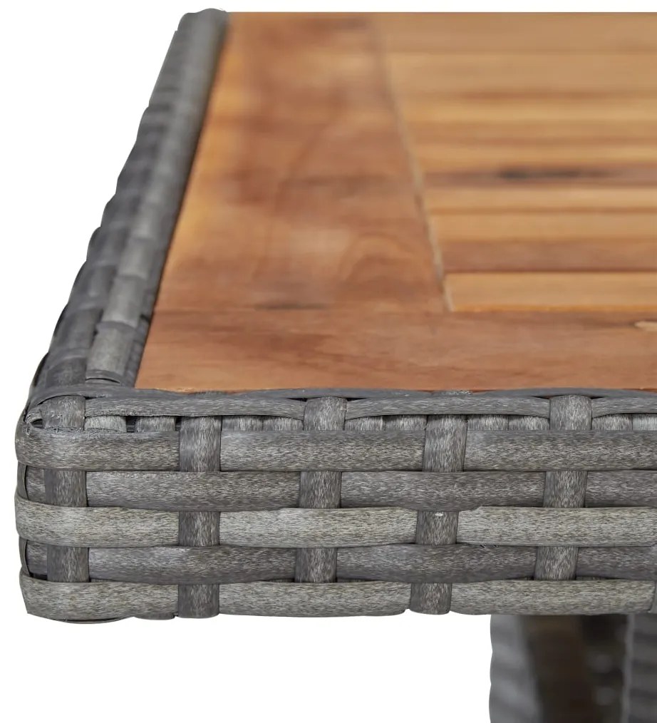 vidaXL Τραπεζαρία Εξωτ. Χώρου Γκρι από Συνθ. Ρατάν/Μασίφ Ξύλο Ακακίας