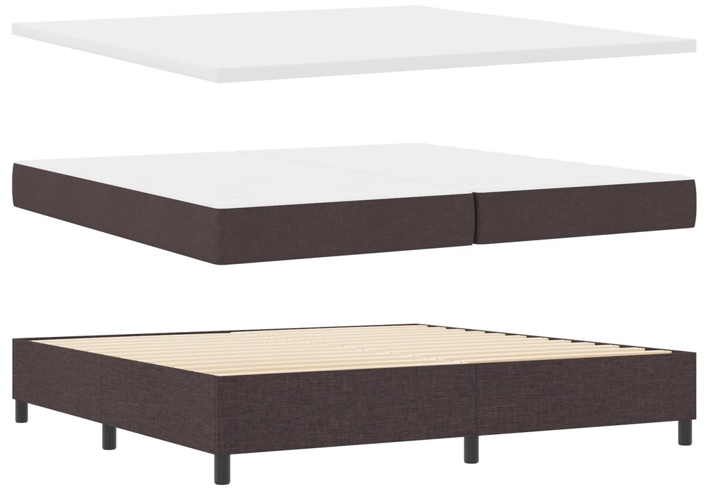 vidaXL Κρεβάτι Box Spring με Στρώμα & LED Καφέ 200x200 εκ Υφασμάτινο