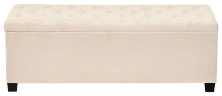 VEVOR Storage Ottoman Bench, Button-Tufted End of Bed Bench with Side Bags, Flip-up Upholstered Storage Chest with Metal Frame, Linen Bed Ottoman for Living Room, Bedroom, Entryway, Office, Beige