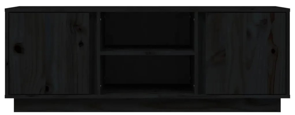 vidaXL Έπιπλο Τηλεόρασης Μαύρο 110x35x40,5 εκ. από Μασίφ Ξύλο Πεύκου