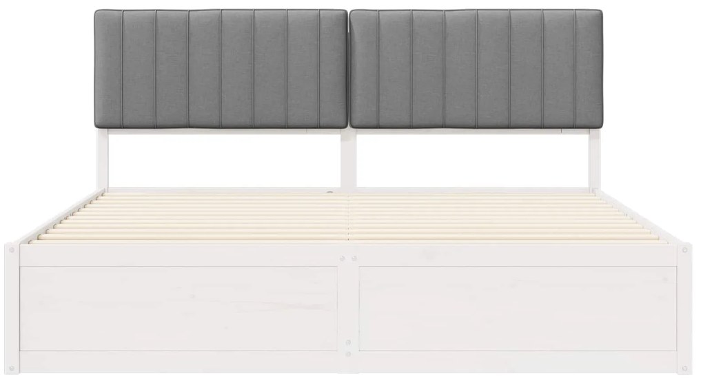 vidaXL Σκελετός Κρεβατιού με Επενδεδυμένο Κεφαλάρι Ανοιχτό γκρι