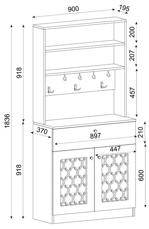 ΕΠΙΠΛΟ ΚΟΥΖΙΝΑΣ AXEL MEGAPAP ΧΡΩΜΑ ΛΕΥΚΟ 90X37X183,6ΕΚ.